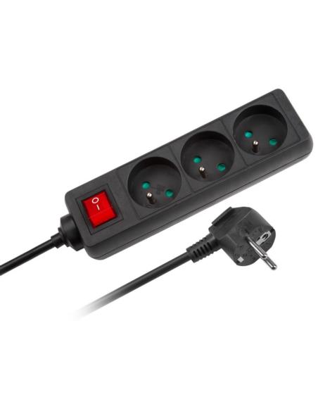 Listwa zasilająca Rebel 3 gniazd 5m czarna URZ3197-5B