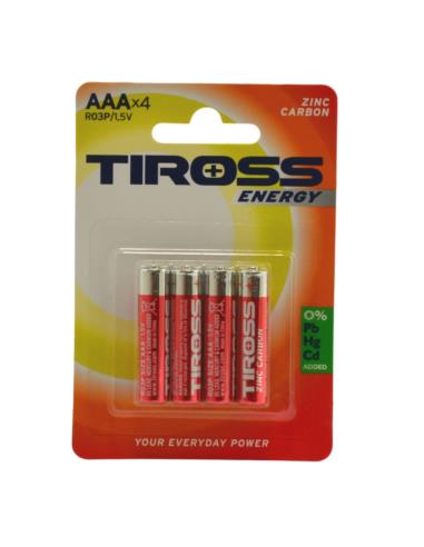 Baterie Tiross 4szt AAA R03 1,5
