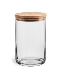 Pojemnik szklany Stor z drewnianym deklem h:15cm 35543