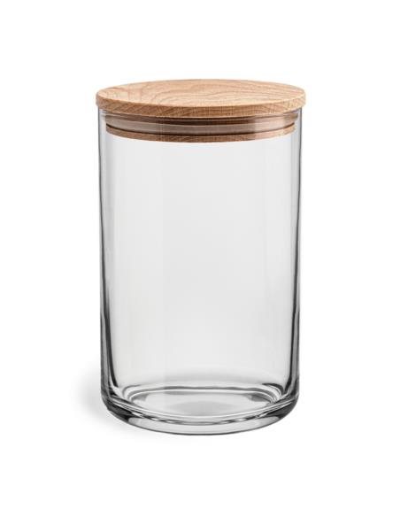 Pojemnik szklany Stor z drewnianym deklem h:15cm 35543