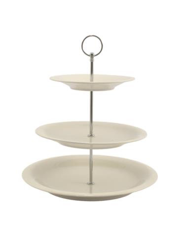 Patera ceramiczna 3-poziomowa 29x27cm ecru 11524