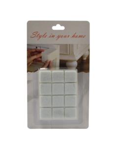 Podkładki filcowe 12szt 20x20mm białe