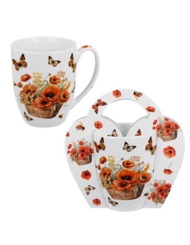 Kubek w koszyczku 350ml Maki