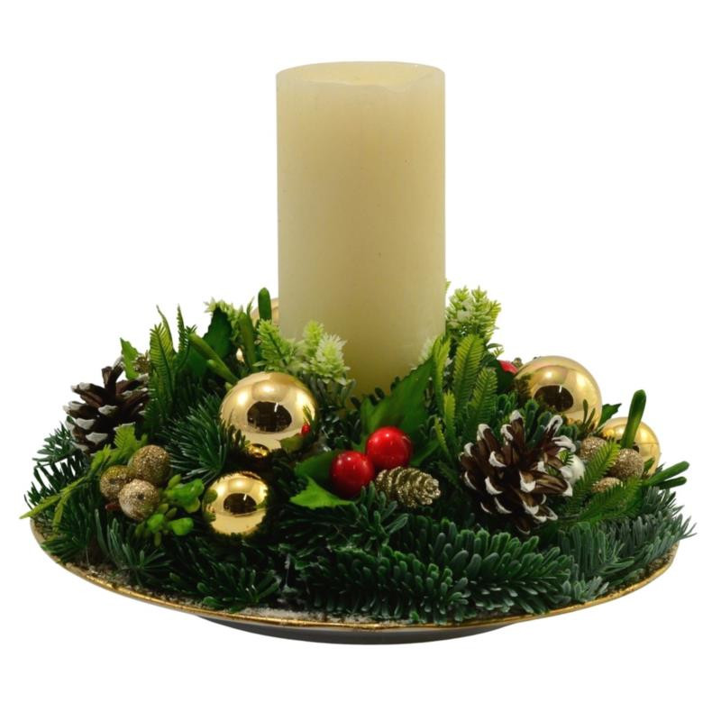 Stroik dekoracyjny ze świecą 154229 mix