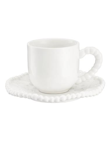 Filiżanka ze spodkiem 200ml  Mestiere white QD400