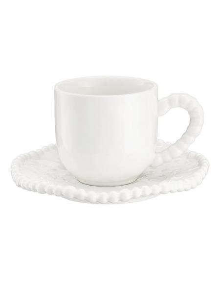 Filiżanka ze spodkiem 200ml  Mestiere white QD400