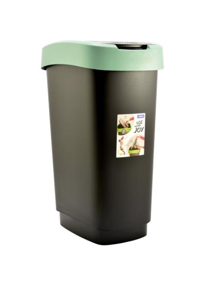 Kosz na śmieci 50L zielony Twist Rotho