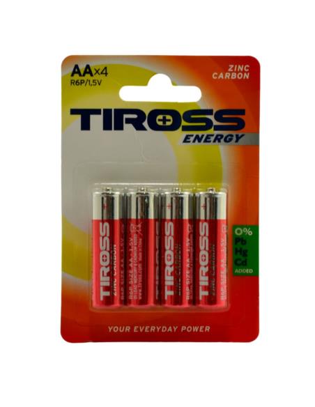 Baterie Tiross 4szt AA R6 1,5V