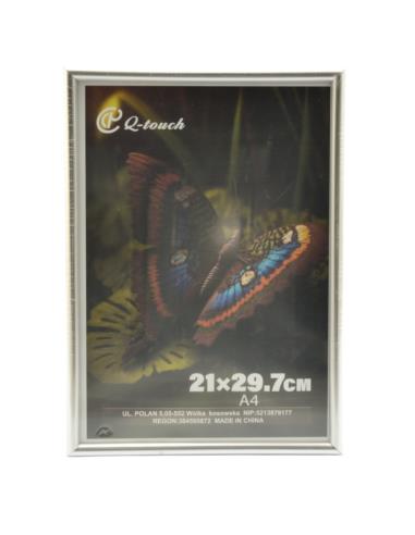 Ramka 21x29,7cm A4 tw.sztuczne srebrna