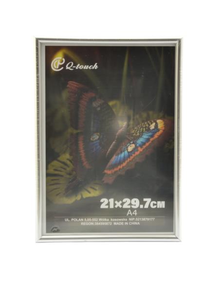 Ramka 21x29,7cm A4 tw.sztuczne srebrna