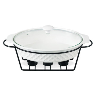 Brytfanna z podgrzewaczem 37,5cm 2,3L Maestro MR-11559-74 biała