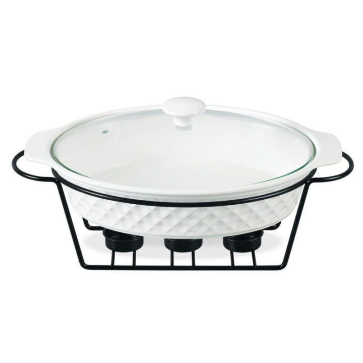 Brytfanna z podgrzewaczem 37,5cm 2,3L Maestro MR-11559-74 biała