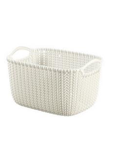 Koszyk Knit 30x22x17cm 8L S ażur prostokąt krem