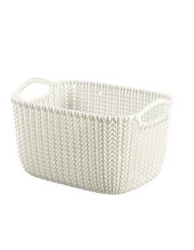 Koszyk Knit 30x22x17cm 8L S ażur prostokąt krem