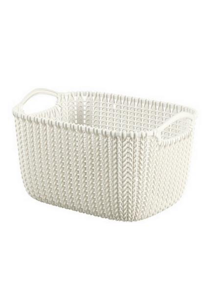 Koszyk Knit 30x22x17cm 8L S ażur prostokąt krem