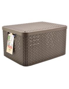 Pojemnik Rattan Style L 30L z pokrywką c.brąz
