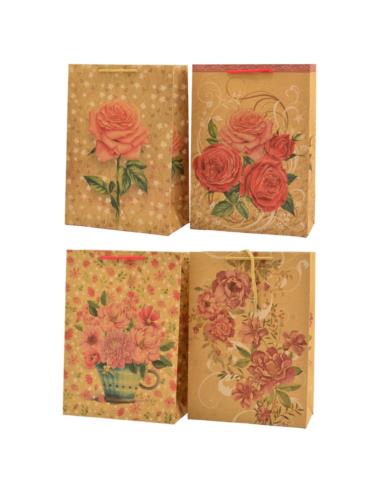 Torebka ozdobna 31,5x22,5x11cm T-2KRAFT mix
