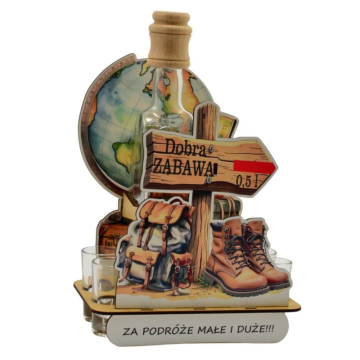 Karafka szklana Podróże 852 +6 kieliszków