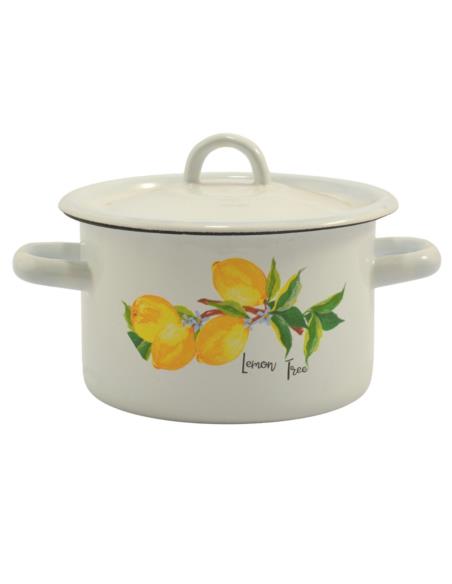 Garnek emalia 16cm 2L z/p Cytryna