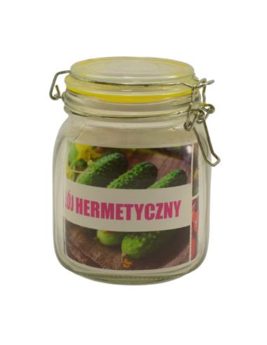 Słój  1L hermetyczy z klipsem 11,5x15,5cm mix