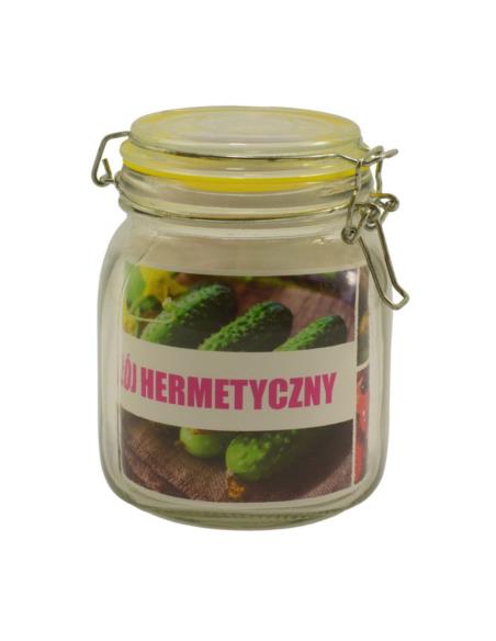 Słój  1L hermetyczy z klipsem 11,5x15,5cm mix