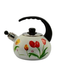 Czajnik emalia 2,5L Oslo Biały Tulipan