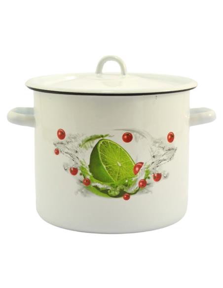 Garnek emalia 22cm 7L z/p Limonka
