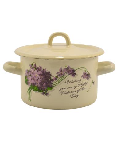 Garnek emalia 16cm 2L z/p Viola