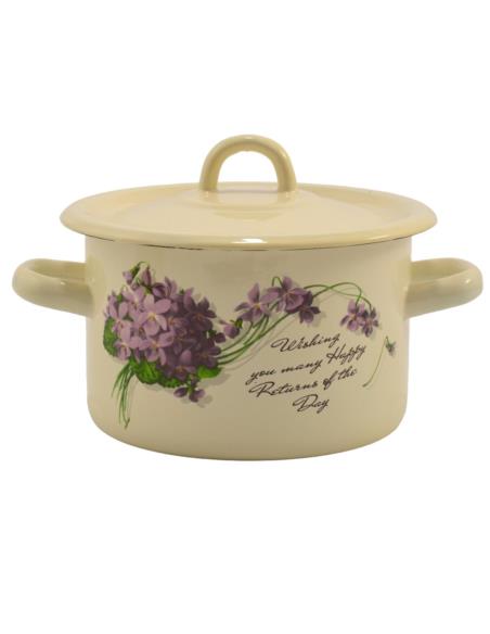 Garnek emalia 16cm 2L z/p Viola