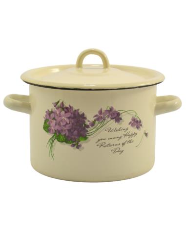 Garnek emalia 18cm 3L z/p Viola