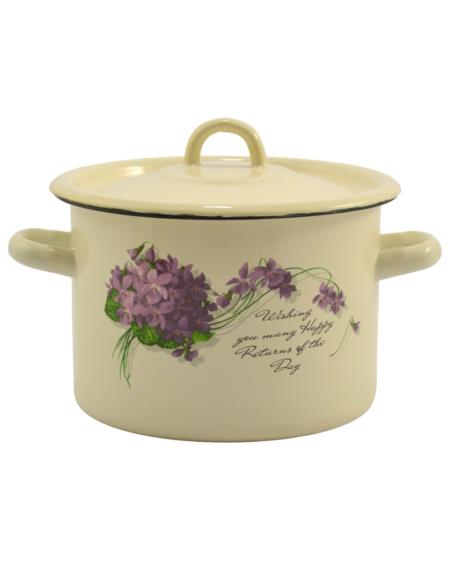 Garnek emalia 18cm 3L z/p Viola