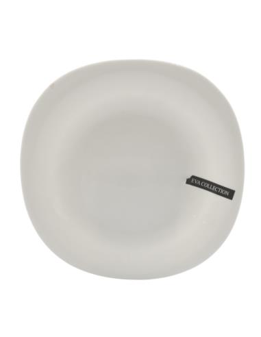 Talerz Eva deserowy 22cm biały szkło hartowane