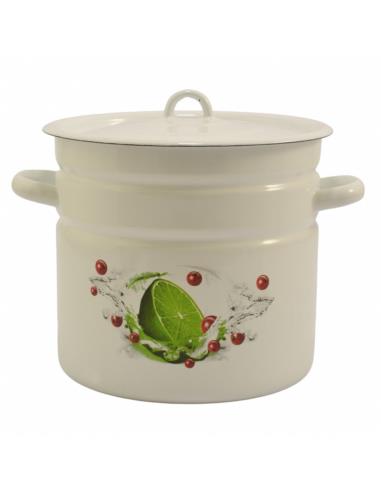 Garnek emalia 26cm 12L z/p Limonka