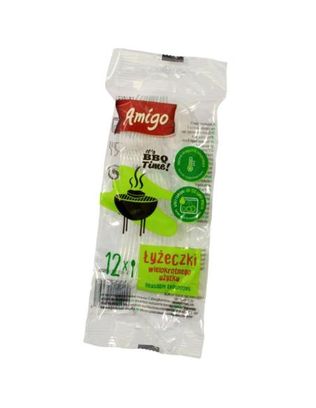 Łyżeczki plastikowe 12szt Amigo 8939