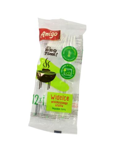 Widelce plastikowe 12szt Amigo 8955