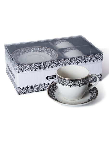 Filiżanki ze spodkami 2 sztuki 250ml CR2-41 koronka