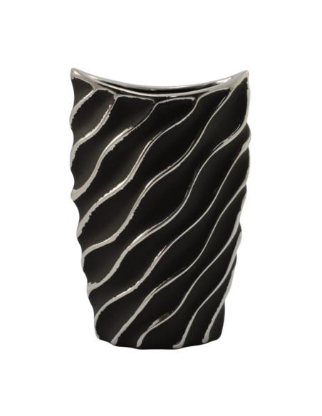 Wazon 25cm ceramiczny czarny WB1