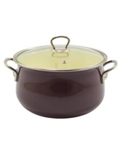 Garnek emalia Luca fiolet 22cm 5L z pokrywką
