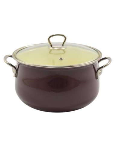 Garnek emalia Luca fiolet 22cm 5L z pokrywką