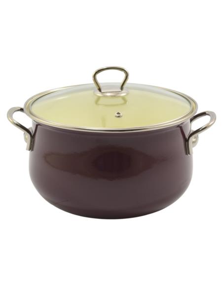 Garnek emalia Luca fiolet 22cm 5L z pokrywką