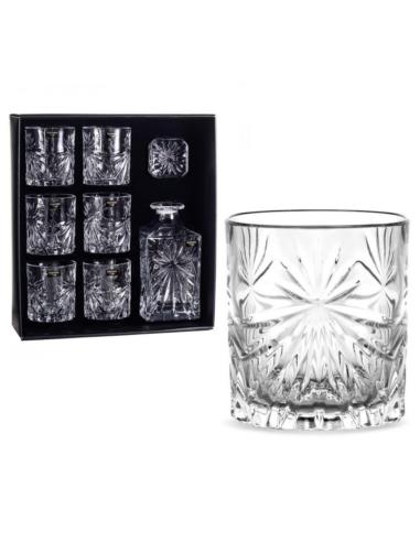 Karafka +6 szklanek whisky Prestige Fiore Bohemia