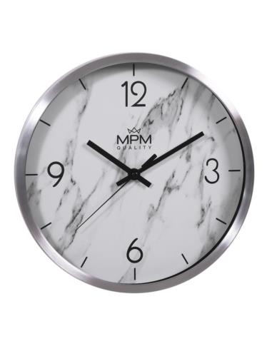Zegar ścienny 29,5cm biały/srebrny MPM E01.3944.7000