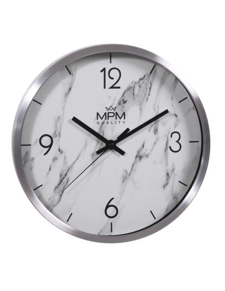 Zegar ścienny 29,5cm biały/srebrny MPM E01.3944.7000