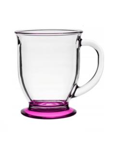 Kubek szklany 400ml Kubas kolorowe dno mix