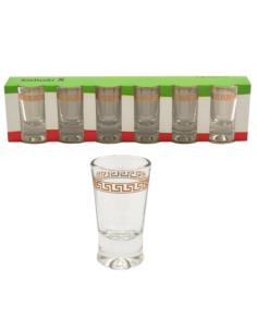 Kieliszki do wódki 25ml 6szt X motyw grecki