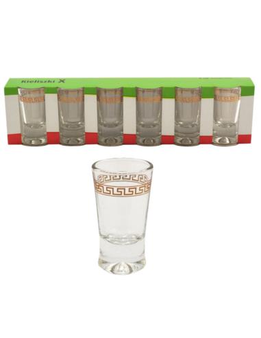 Kieliszki do wódki 25ml 6szt X motyw grecki