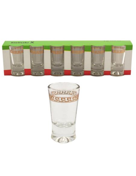 Kieliszki do wódki 25ml 6szt X motyw grecki
