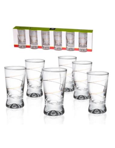 Kieliszki do wódki 25ml 6szt X złota spirala