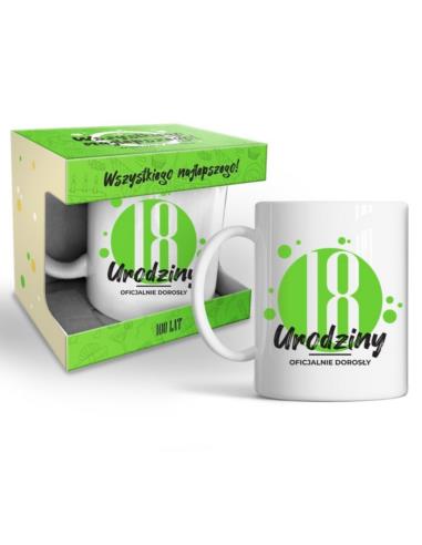 Kubek 320ml "18 urodziny" zielony