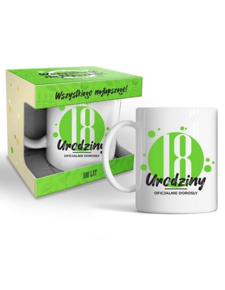 Kubek 320ml "18 urodziny" zielony